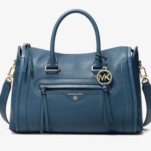 Michael Kors Carine Medium Pebbled Leather Satchel NWT